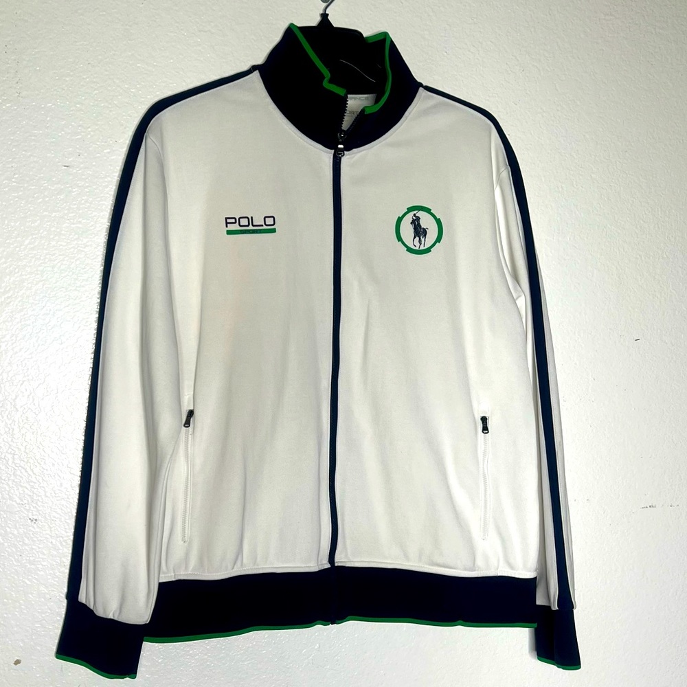 Ralph Lauren, Polo Sport, Performance wear, Size XL, White with blue green trim
